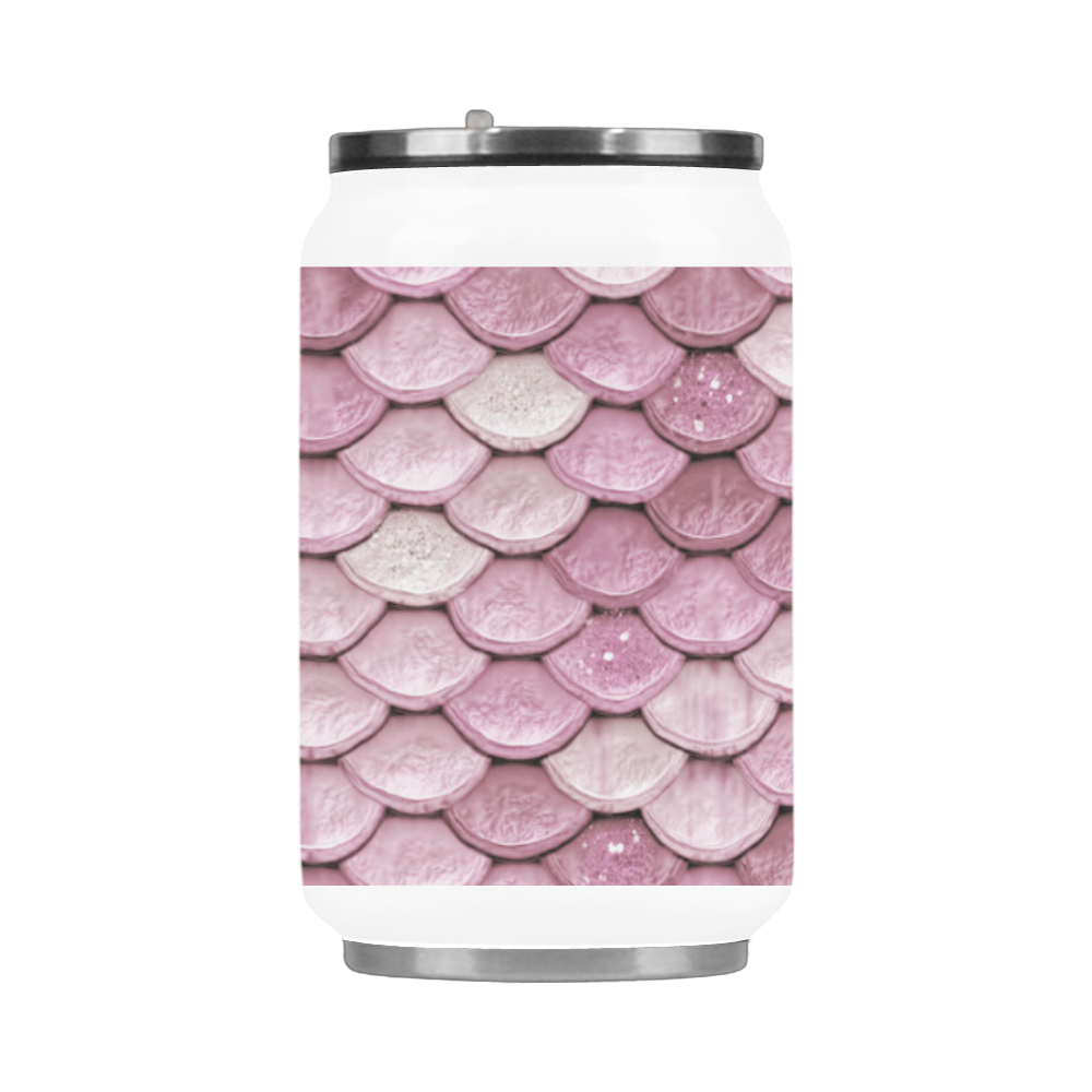 Pink sparkle glitter mermaid pattern Stainless Steel Vacuum Mug (10.3OZ)