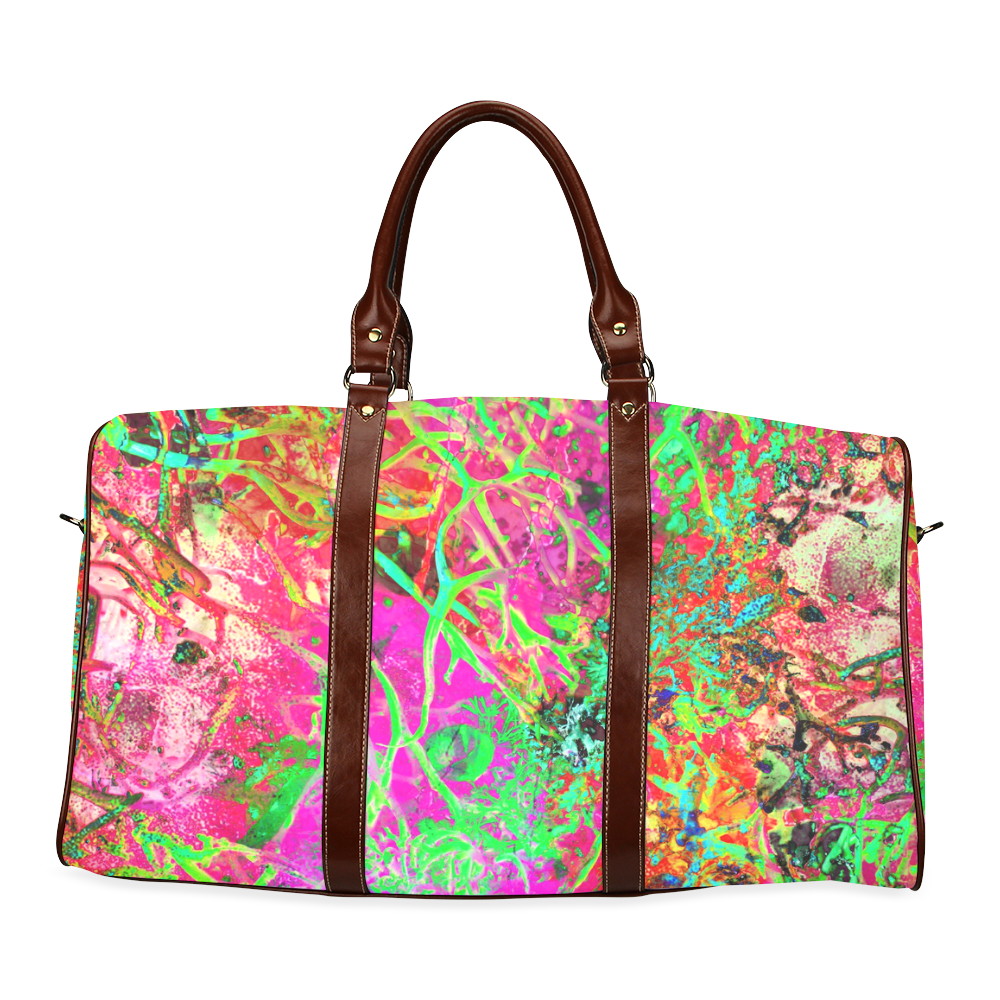 Sea weed in Neon by Martina Webster Waterproof Travel Bag/Small (Model 1639)