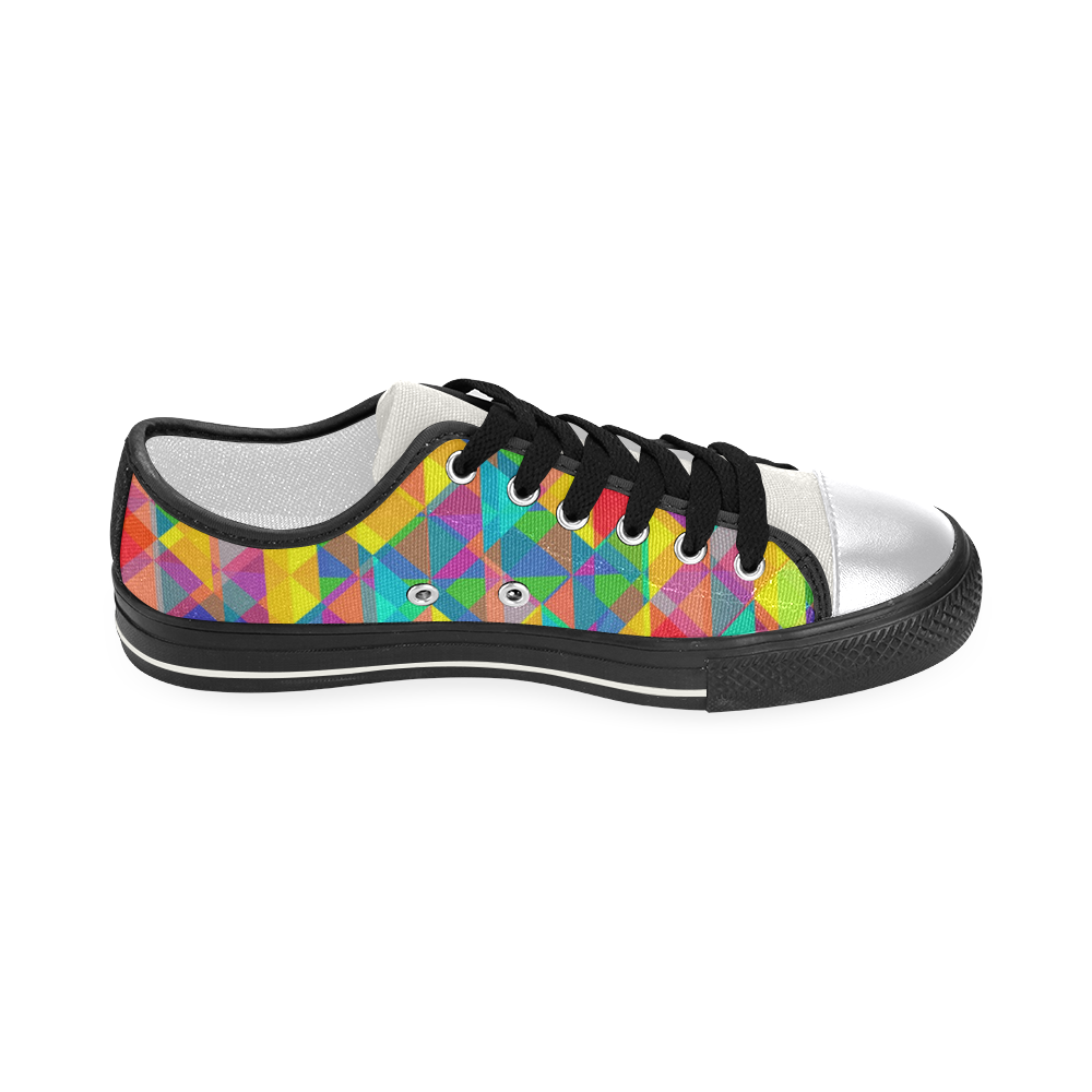 Colorful Abstract Christmas New Year Celebration Women's Classic Canvas Shoes (Model 018)
