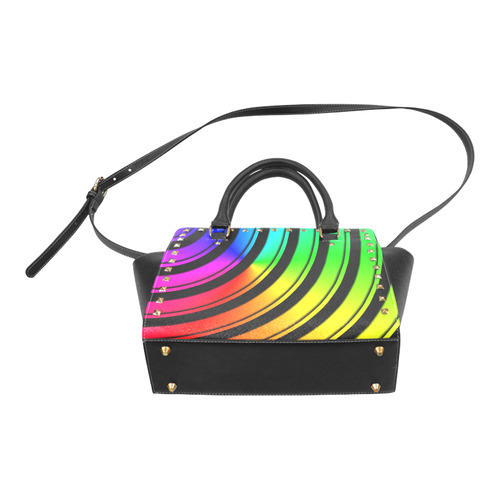 COLORS OF VINYL Rivet Shoulder Handbag (Model 1645)