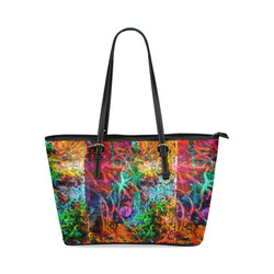 Sea Weed Color by Martina Webster Leather Tote Bag/Small (Model 1640)