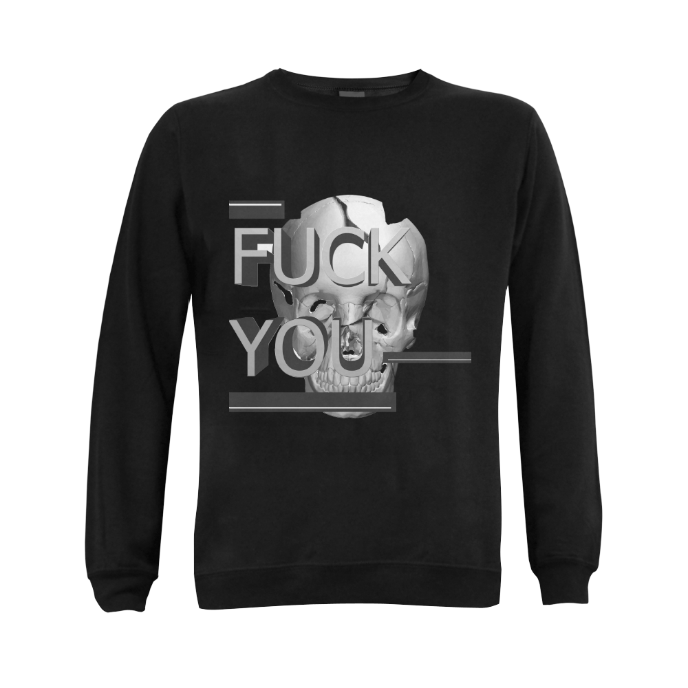 Fuck You Gildan Crewneck Sweatshirt(NEW) (Model H01)
