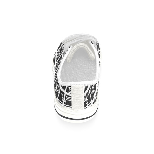 Lines and Squares Canvas Women's Shoes/Large Size (Model 018)