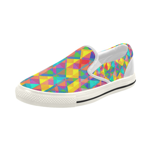 Colorful Abstract Christmas New Year Celebration Women's Slip-on Canvas Shoes (Model 019)