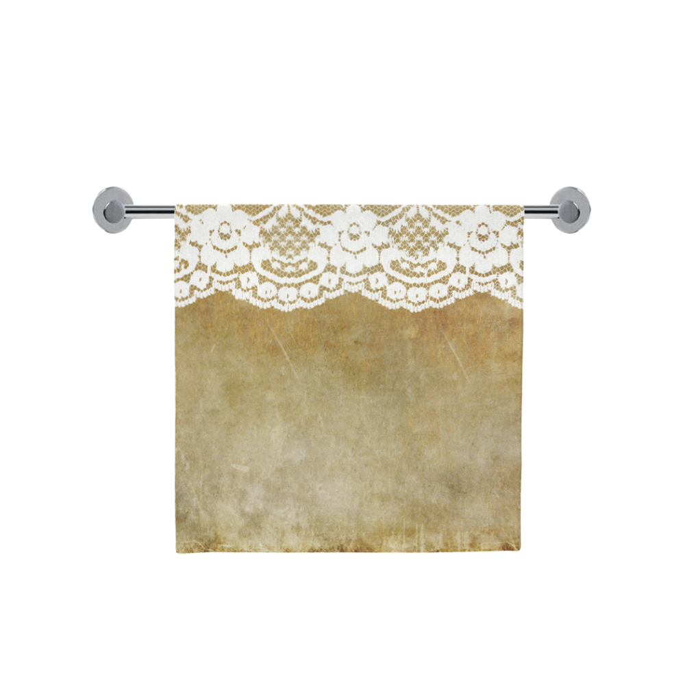 Elegant luxury white floral lace Bath Towel 30"x56"