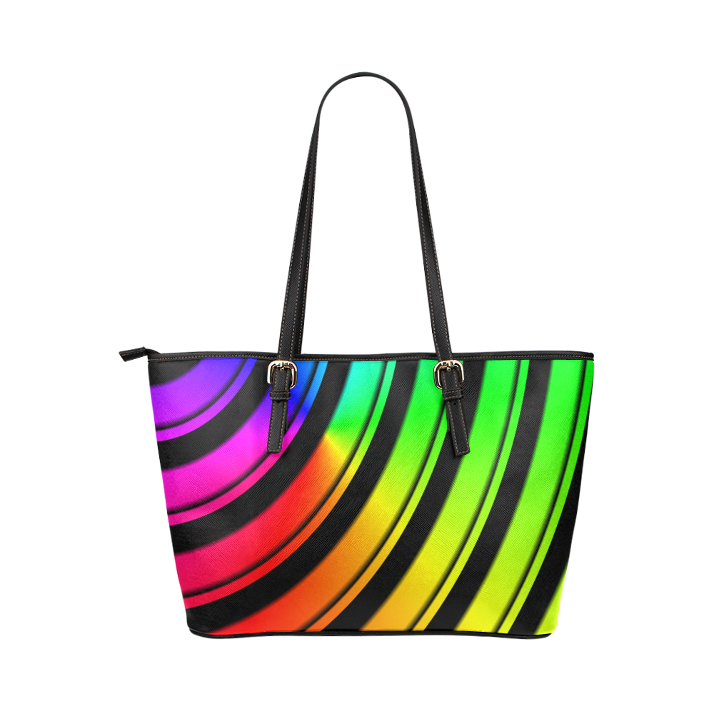 COLORS OF VINYL Leather Tote Bag/Large (Model 1651)
