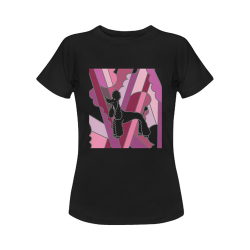 Fun Black Poodle Art Women's Classic T-Shirt (Model T17）