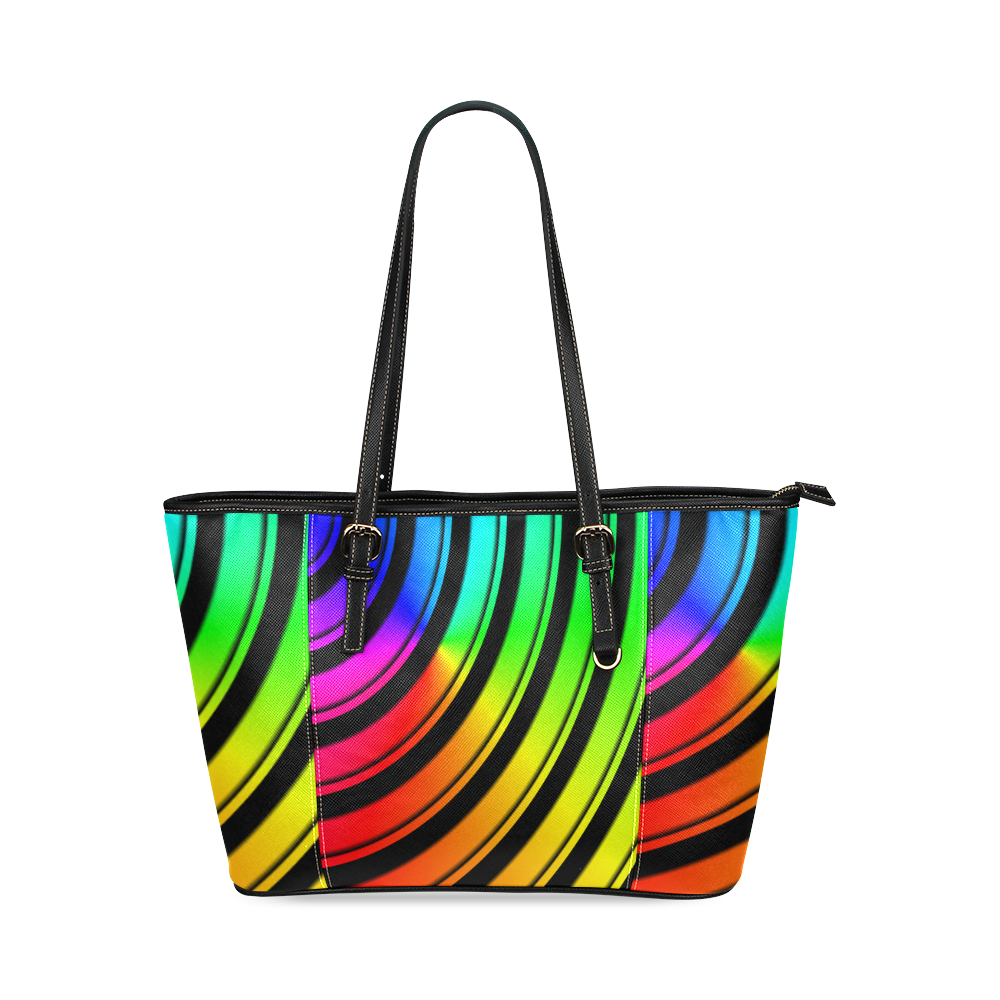 COLORS OF VINYL Leather Tote Bag/Small (Model 1640)