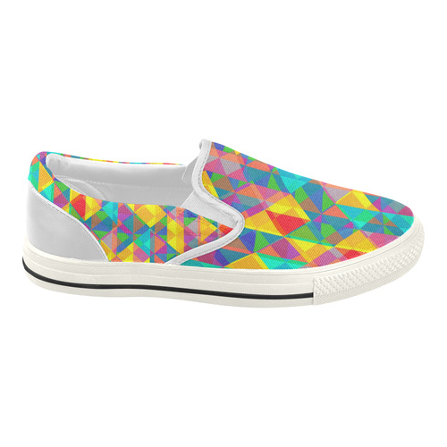 Colorful Abstract Christmas New Year Celebration Women's Slip-on Canvas Shoes (Model 019)
