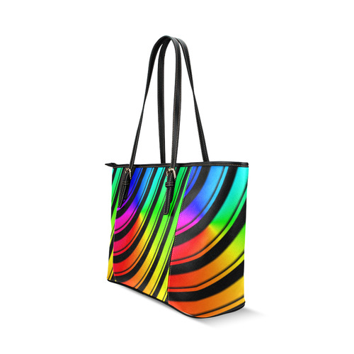 COLORS OF VINYL Leather Tote Bag/Small (Model 1640)