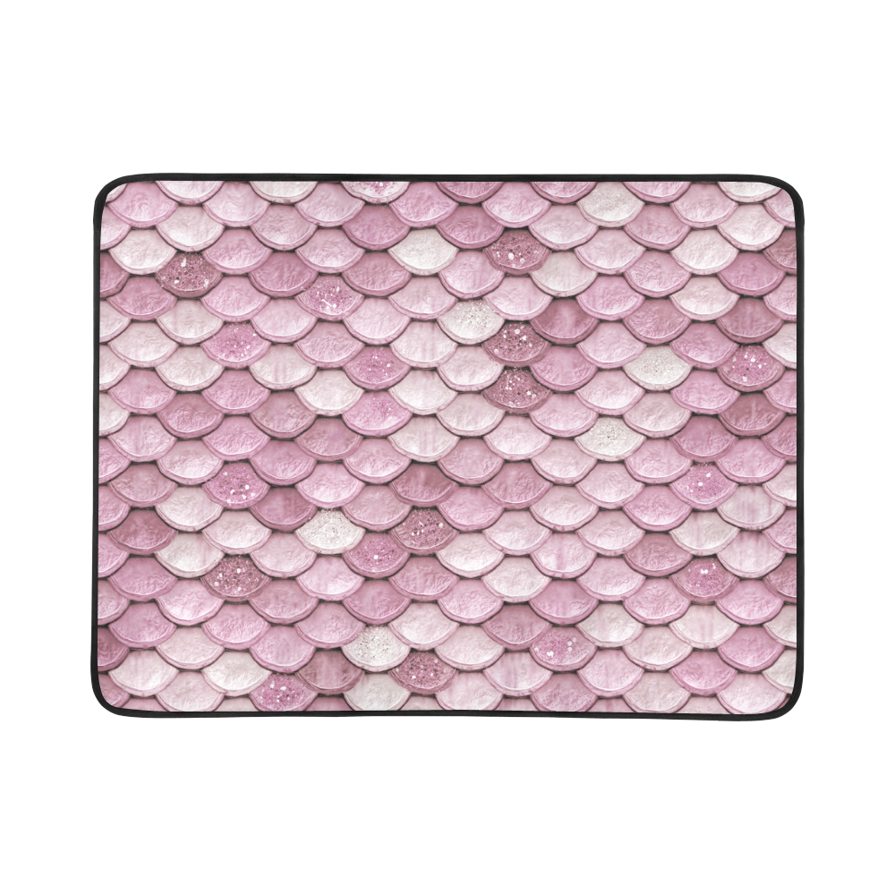 Pink sparkle glitter mermaid pattern Beach Mat 78"x 60"