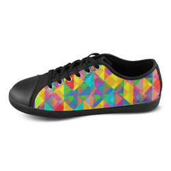 Colorful Abstract Christmas New Year Celebration Canvas Shoes for Women/Large Size (Model 016)