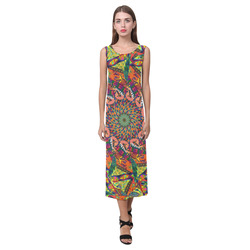 Spiral Pattern 19 by Sarah Walker NZ Phaedra Sleeveless Open Fork Long Dress (Model D08)
