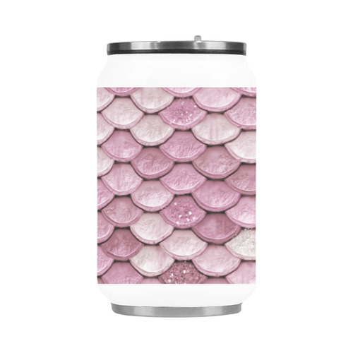 Pink sparkle glitter mermaid pattern Stainless Steel Vacuum Mug (10.3OZ)