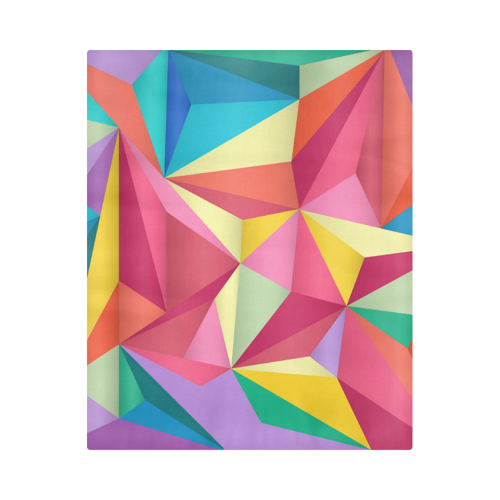 Colorful Triangles Abstract Geometric Duvet Cover 86"x70" ( All-over-print)