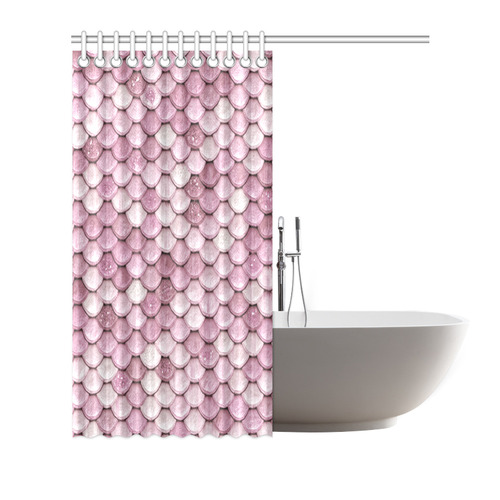 Pink sparkle glitter mermaid pattern Shower Curtain 66"x72"