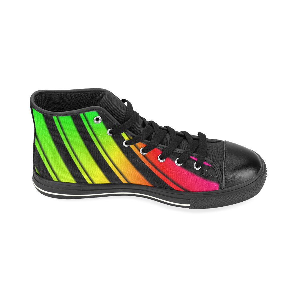 COLORS OF VINYL High Top Canvas Women's Shoes/Large Size (Model 017)