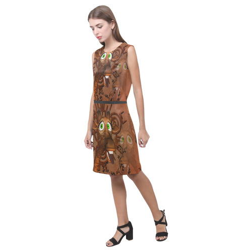 Sweet, happy giraffe Eos Women's Sleeveless Dress (Model D01)