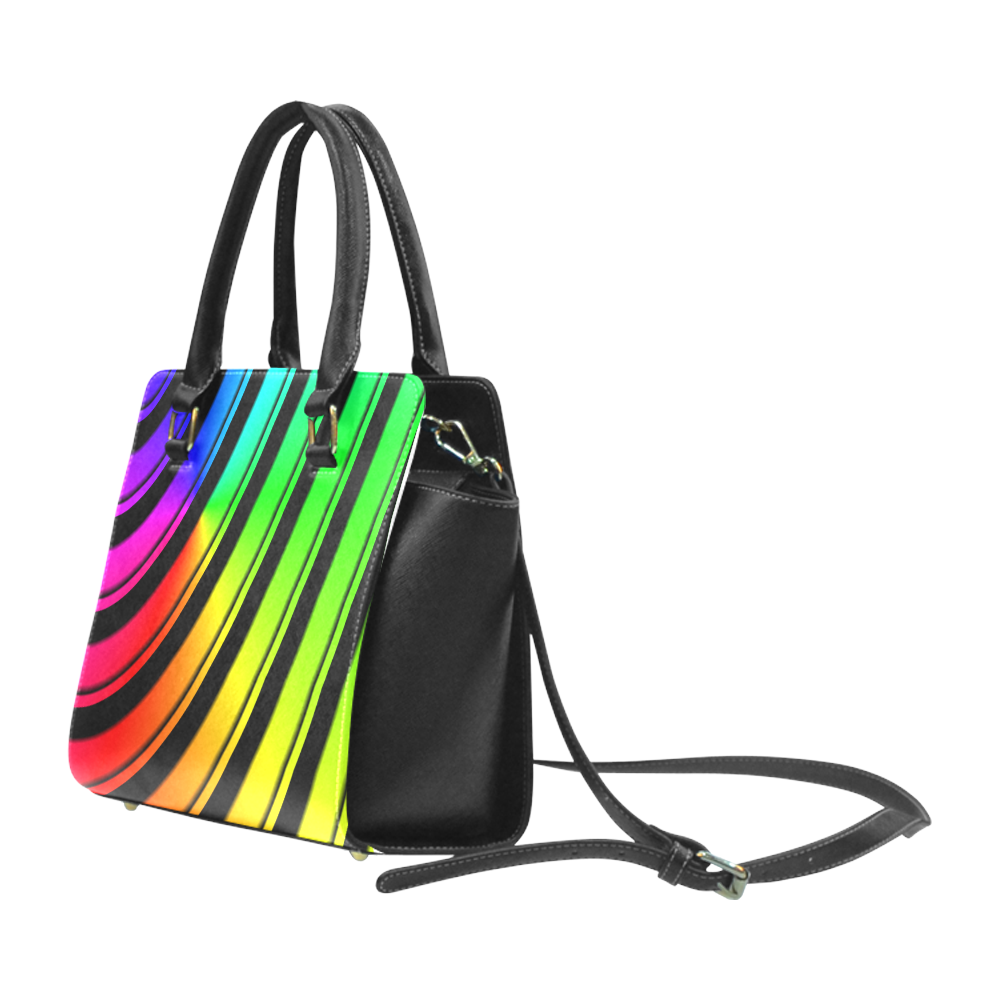 COLORS OF VINYL Rivet Shoulder Handbag (Model 1645)