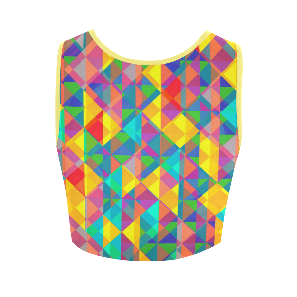 Colorful Abstract Christmas New Year Celebration Women's Crop Top (Model T42)