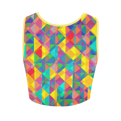 Colorful Abstract Christmas New Year Celebration Women's Crop Top (Model T42)