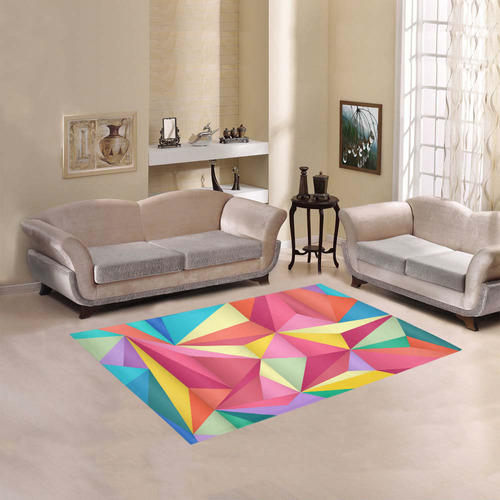 Colorful Triangles Abstract Geometric Area Rug 5'3''x4'
