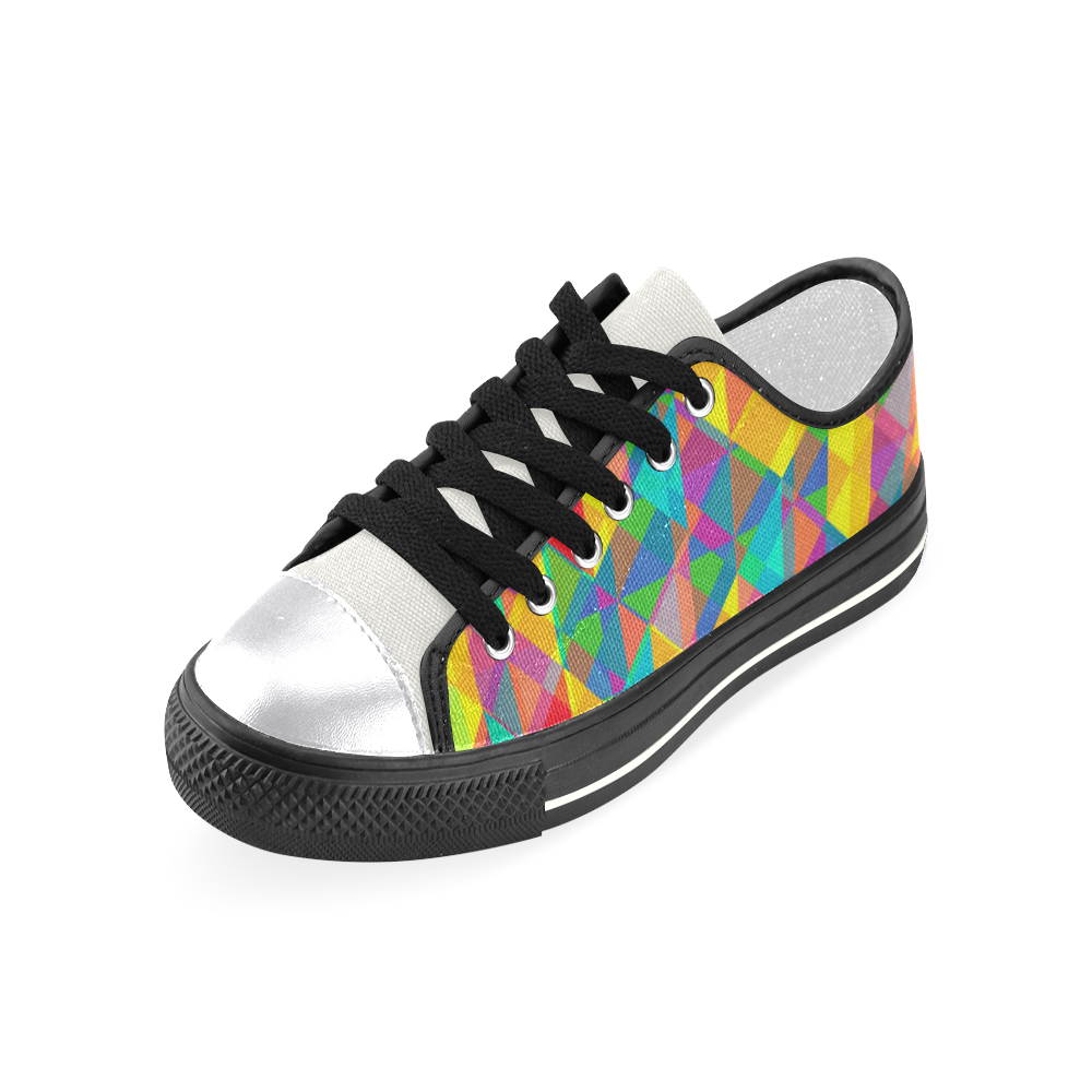 Colorful Abstract Christmas New Year Celebration Women's Classic Canvas Shoes (Model 018)