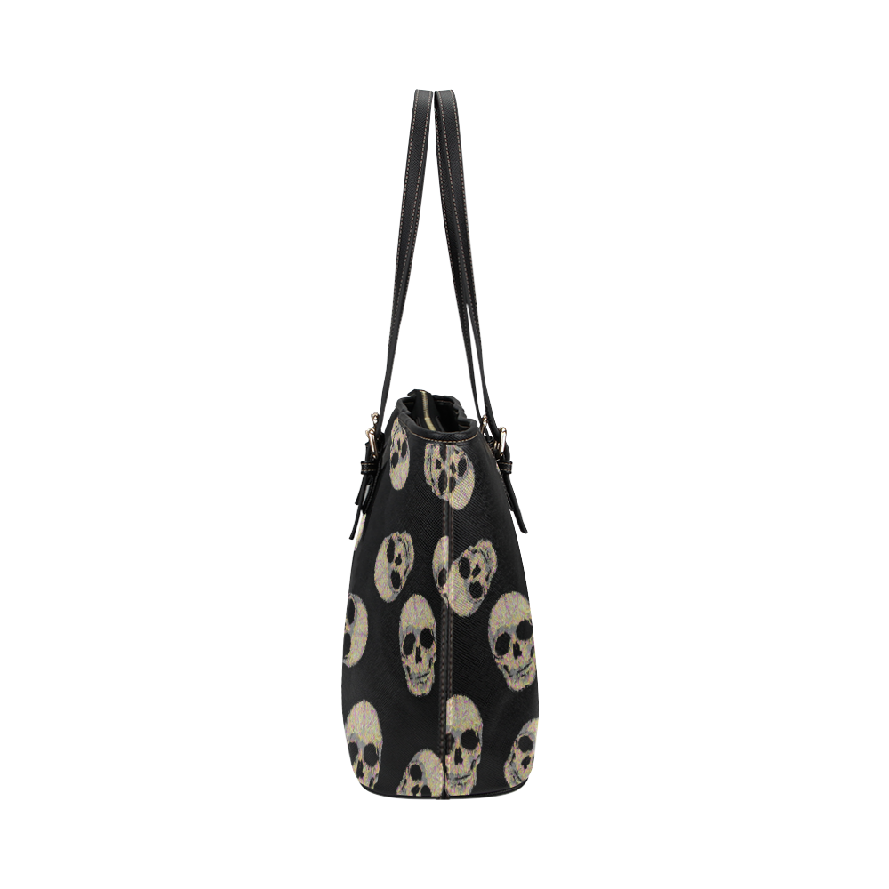 The Living Skull Leather Tote Bag/Small (Model 1651)
