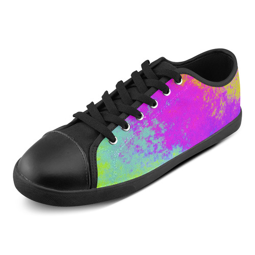Grunge Radial Gradients Red Yellow Pink Cyan Green Canvas Shoes for Women/Large Size (Model 016)