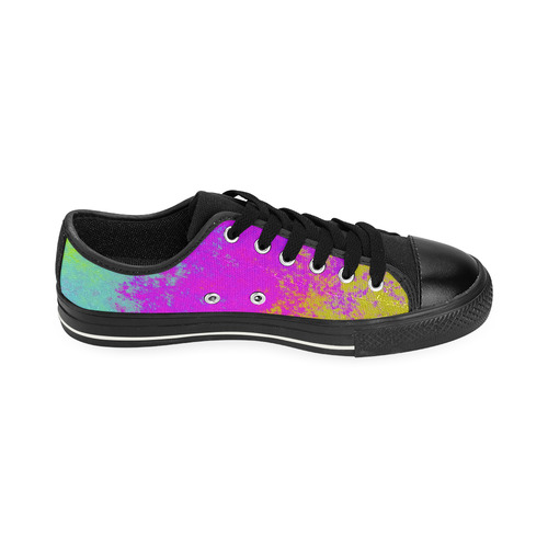 Grunge Radial Gradients Red Yellow Pink Cyan Green Canvas Women's Shoes/Large Size (Model 018)
