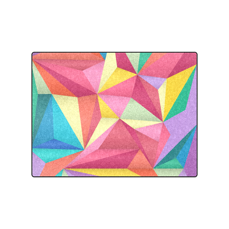 Colorful Triangles Abstract Geometric Blanket 50"x60"