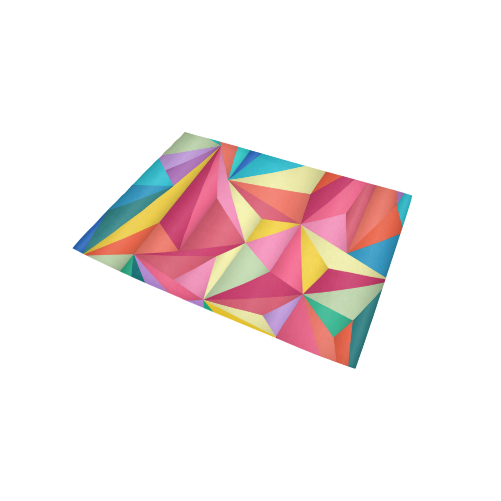 Colorful Triangles Abstract Geometric Area Rug 5'x3'3''