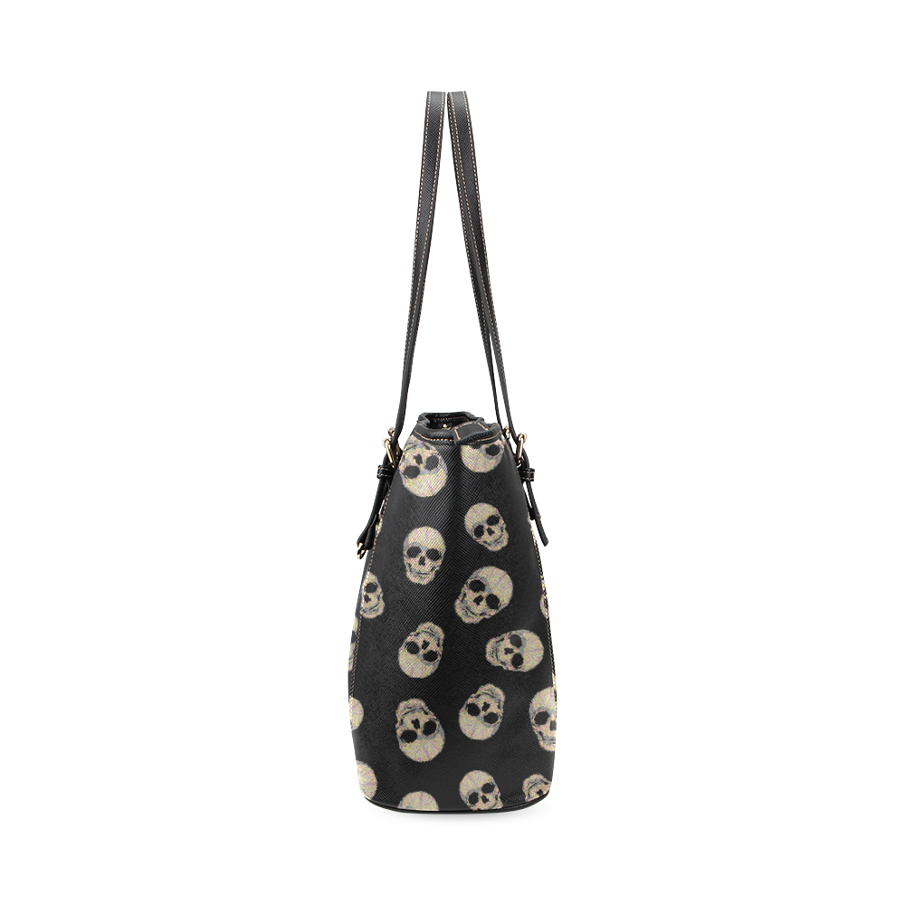The Living Skull Leather Tote Bag/Small (Model 1640)