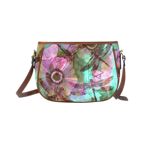 Dragonflies In A Dream Saddle Bag/Small (Model 1649) Full Customization
