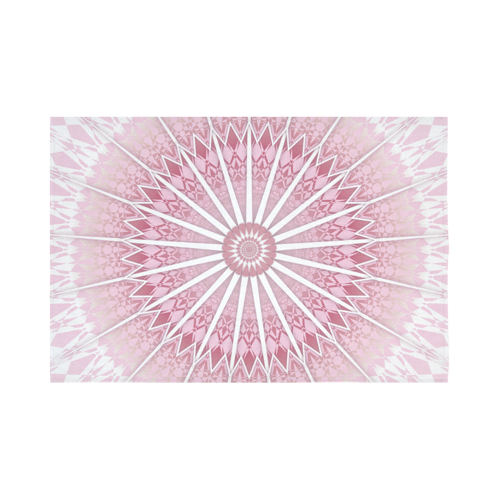 Dusky Pink Mandala Boho Medallion Cotton Linen Wall Tapestry 90"x 60"