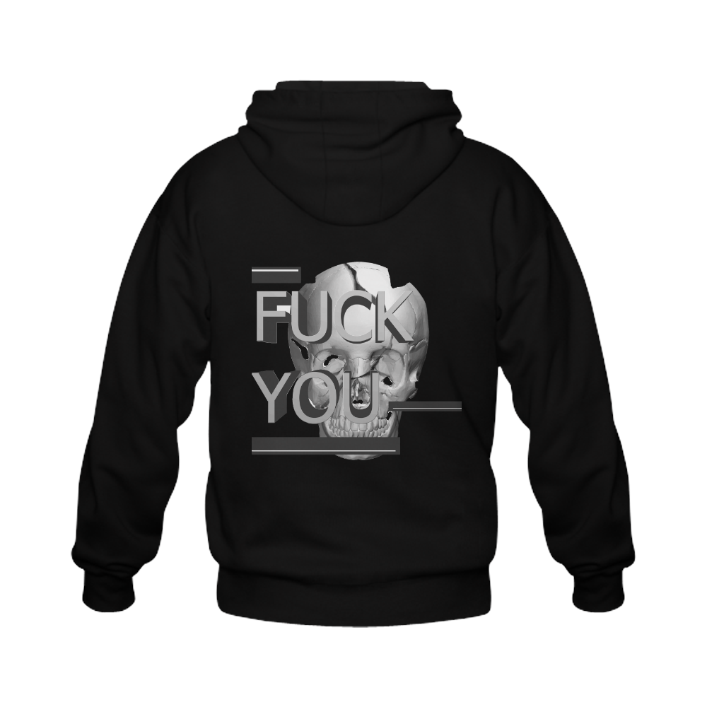 Fuck You Gildan Full Zip Hooded Sweatshirt (Model H02)