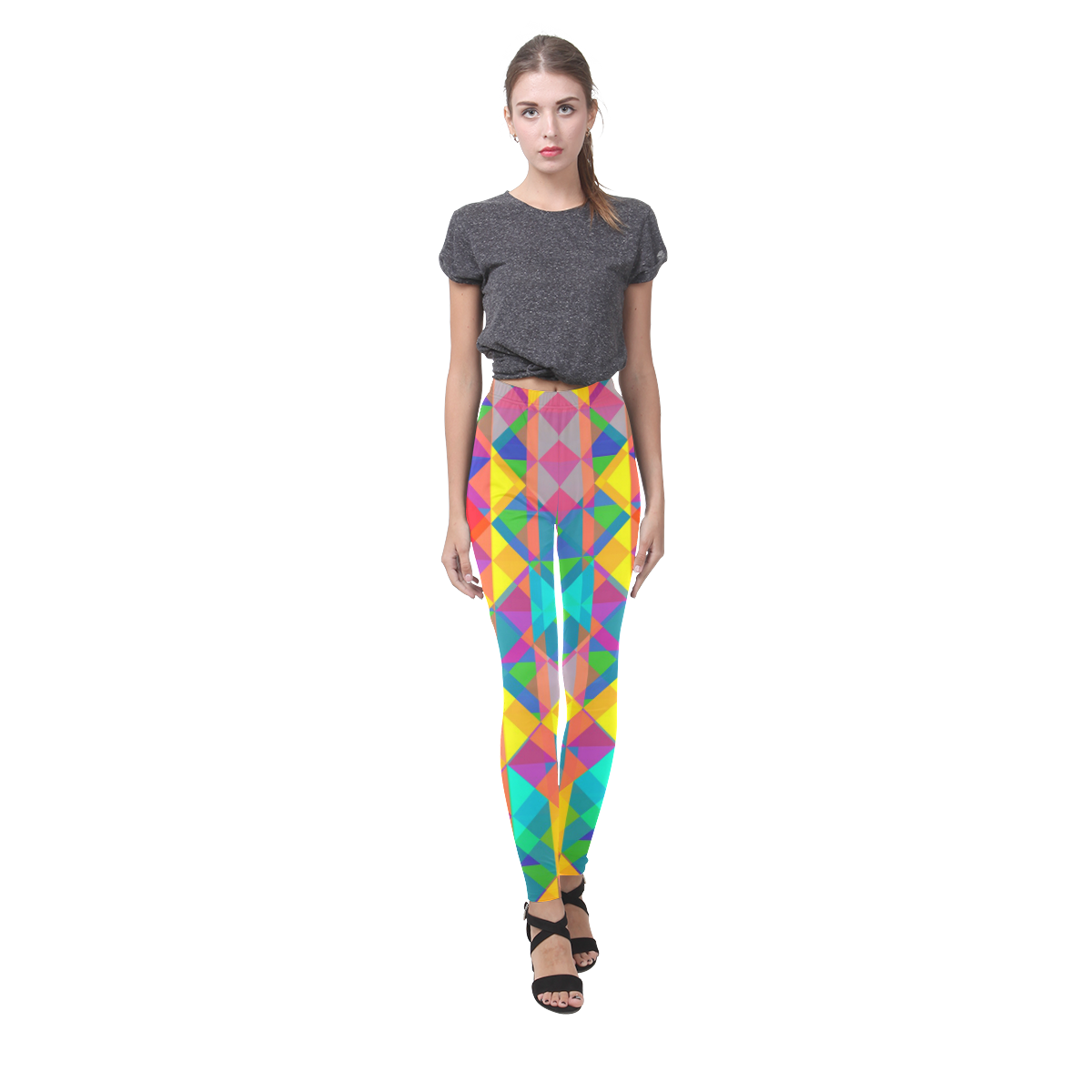 Colorful Abstract Christmas New Year Celebration Cassandra Women's Leggings (Model L01)