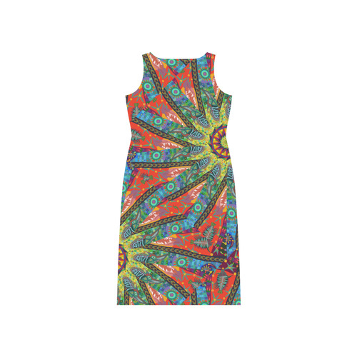Spiral Pattern 20 by Sarah Walker NZ Phaedra Sleeveless Open Fork Long Dress (Model D08)