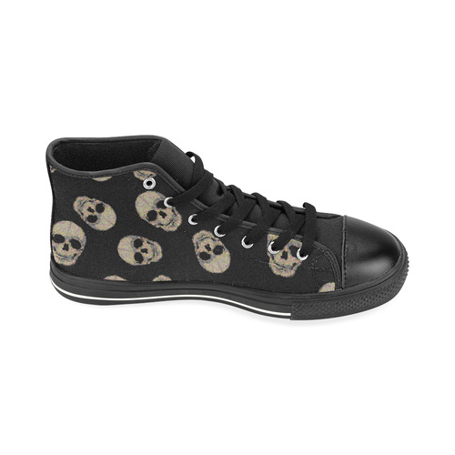The Living Skull High Top Canvas Women's Shoes/Large Size (Model 017)