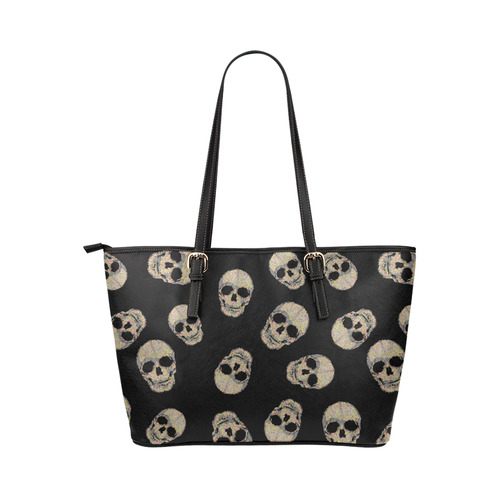 The Living Skull Leather Tote Bag/Small (Model 1651)