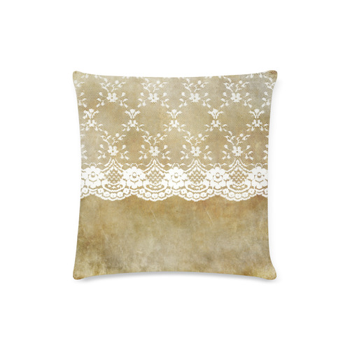 Elegant luxury white floral lace on grunge Custom Zippered Pillow Case 16"x16"(Twin Sides)