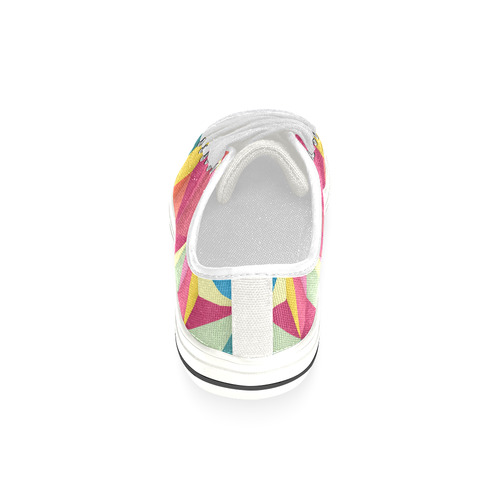 Colorful Triangles Abstract Geometric Canvas Women's Shoes/Large Size (Model 018)