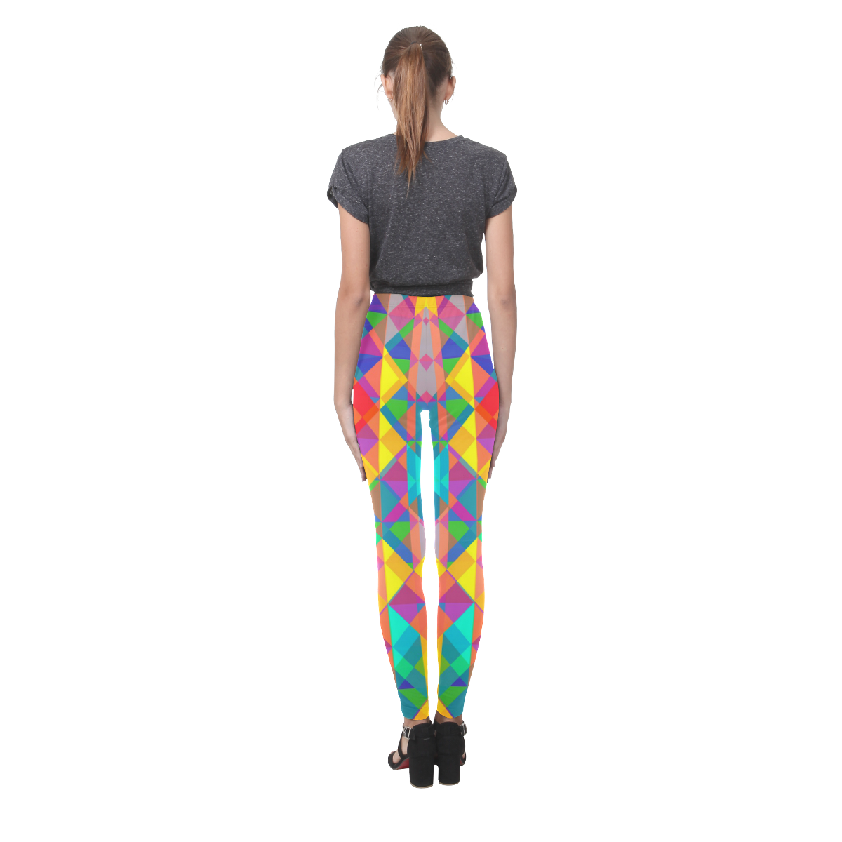 Colorful Abstract Christmas New Year Celebration Cassandra Women's Leggings (Model L01)