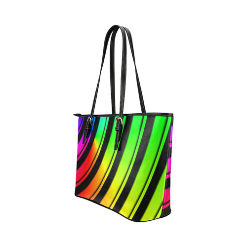 COLORS OF VINYL Leather Tote Bag/Large (Model 1651)