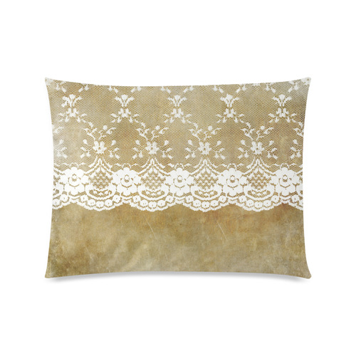 Elegant luxury white floral lace on grunge Custom Picture Pillow Case 20"x26" (one side)