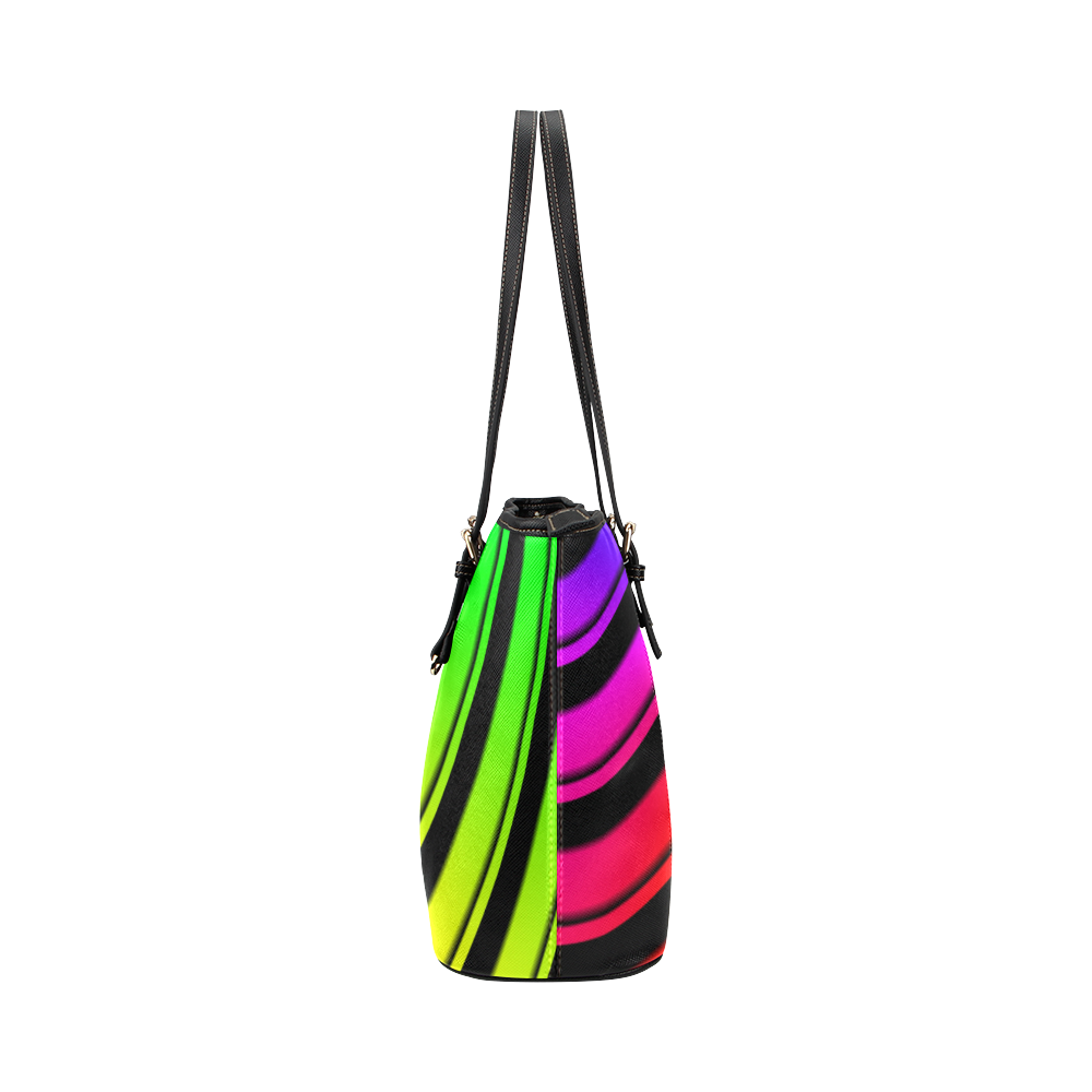 COLORS OF VINYL Leather Tote Bag/Small (Model 1651)