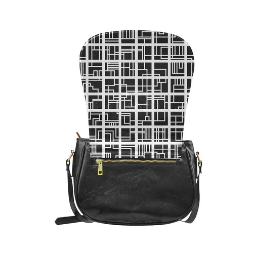 Lines and Squares Classic Saddle Bag/Small (Model 1648)