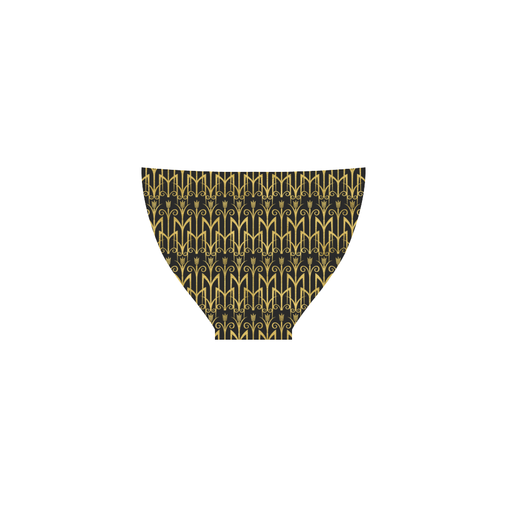 Beautiful Black And Gold Art Deco Pattern Custom Bikini Swimsuit