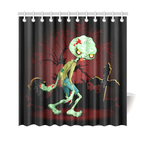 Zombie Creepy Monster Cartoon Shower Curtain 69"x70"