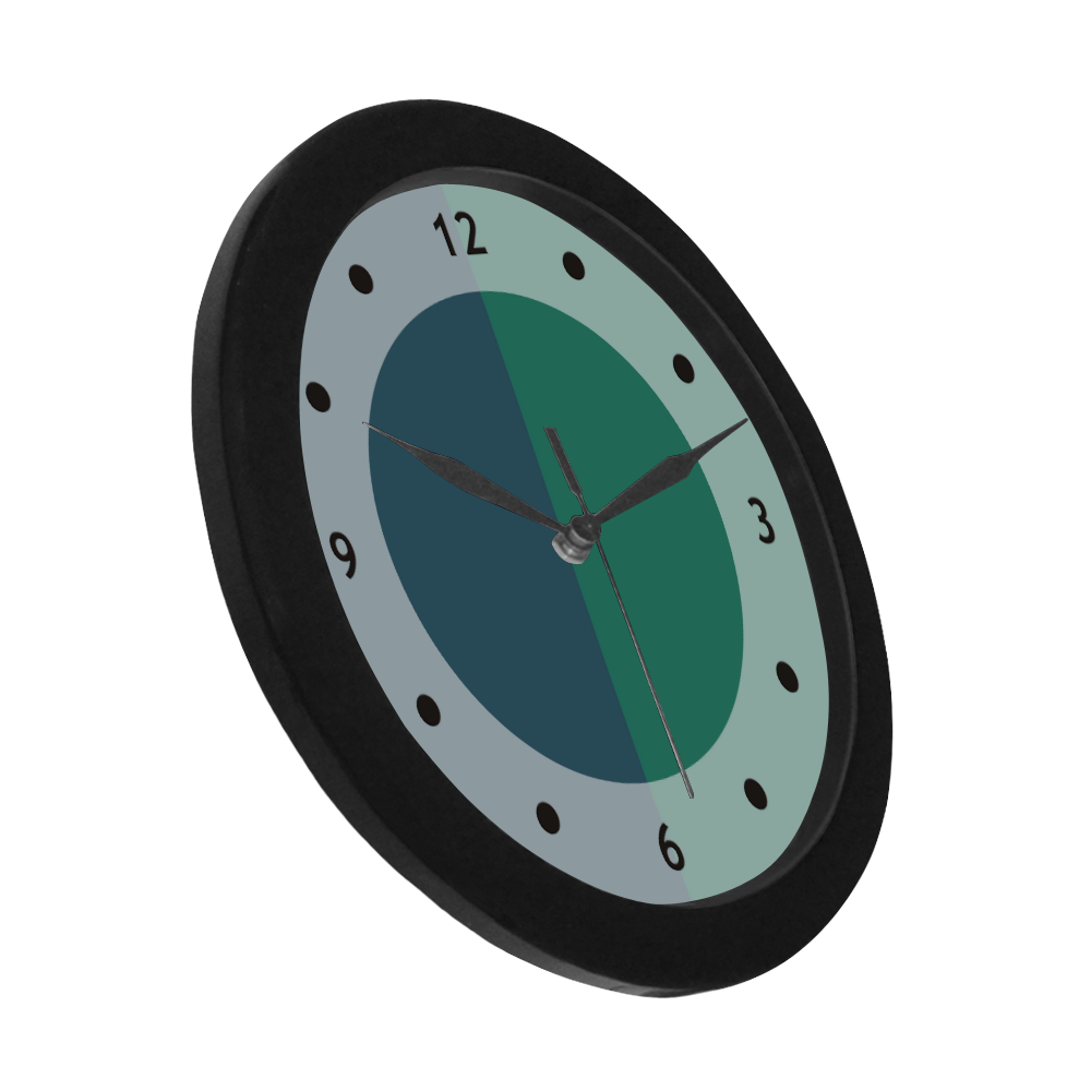 Only two Colors: Dark Blue - Ocean Green Circular Plastic Wall clock